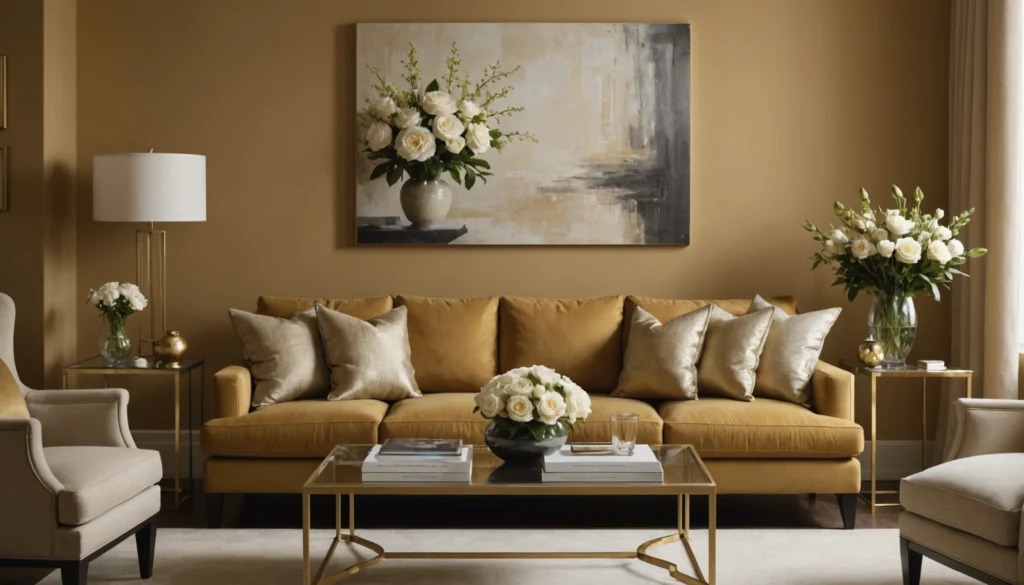peinture dorée pour décoration murale